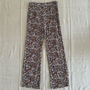 Valija Gitana Paisley Baroque Wide Leg Pants L Boho Flare High Rise Festival